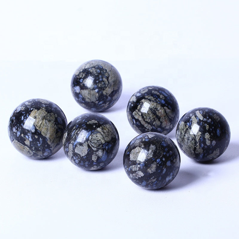 Wholesale Natural Quartz Healing Crystal Gemstone Stones High Quality Blue Spots Que Sera Stone Ball Llanite Sphere For Decorat