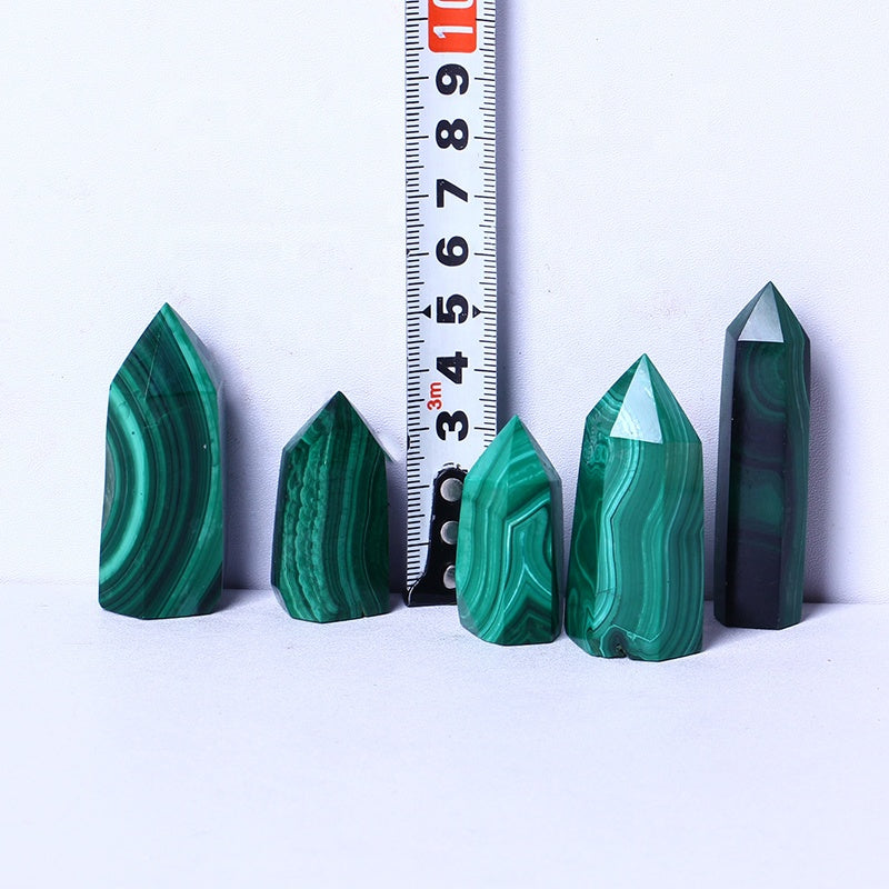 Wholesale Natural Gemstone Wands Polished Crystal Healing Obelisk Mini Malachite Tower Crystal Points For Gift And Decoration