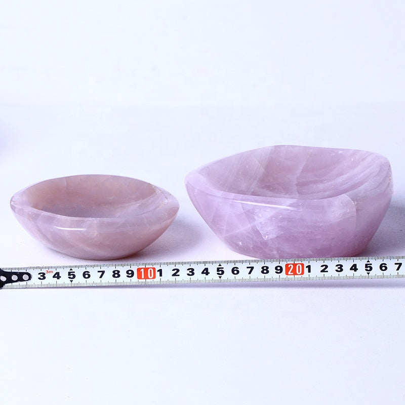 High Quality Polished Healing Quartz Bowl Various Size Purpel Rose Quartz Bowl Crystal Craft Bowl For Decoration