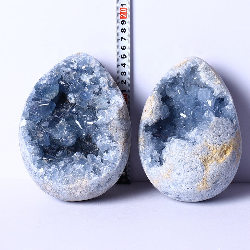 Wholesale Healing Natural High Quality Quartz Crystal Crafts Celestite Cluster Egg For Home Decoration