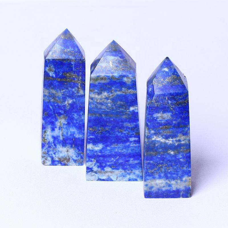Wholesale High Quality Natural Crystal Wand Lapis Lazuli Tower Wand Point Quartz Crystal Tower For Healing