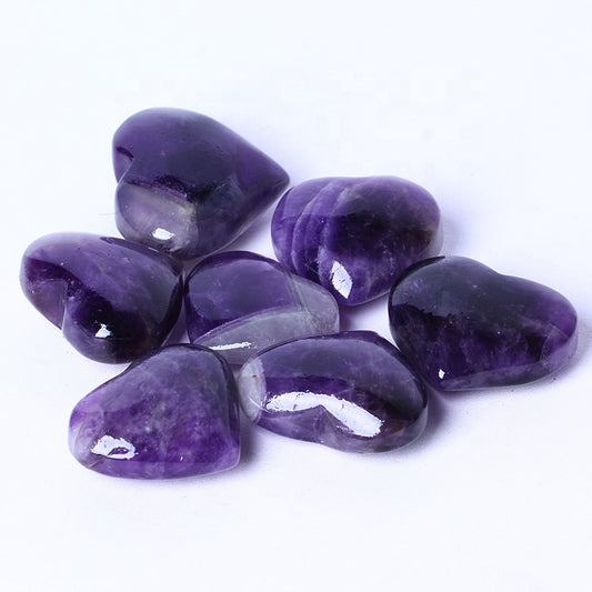Wholesale Natural Carved Heart Shaped Polished Dream Amethyst Heart Quartz Crystal Heart For Gift