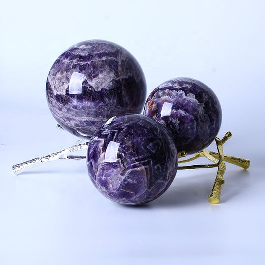 Wholesale Natural Healing Stones High Quality Dream Amethyst Sphere Huge Size Crystal Crafts For Decoration