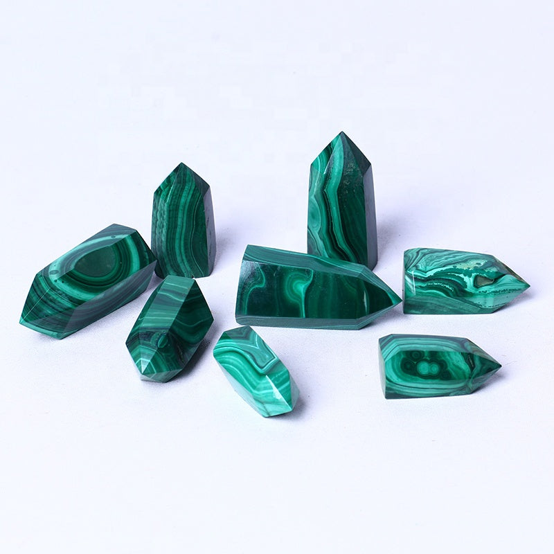 Wholesale Natural Gemstone Wands Polished Crystal Healing Obelisk Mini Malachite Tower Crystal Points For Gift And Decoration