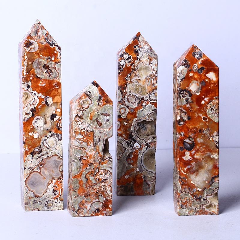 Healing Crystal Stone Wand Natural Carved Gemstone Crystal Large Wand Coin Agate Point Tower For Healing