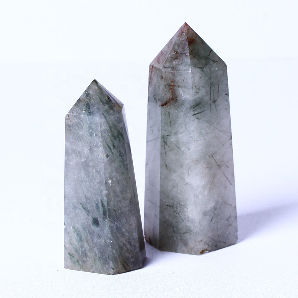 Wholesale Natural Healing Crystal Stones Raw Gemstone Green Black Tourmaline Tower Crystal Crafts Quartz Points For Decoration