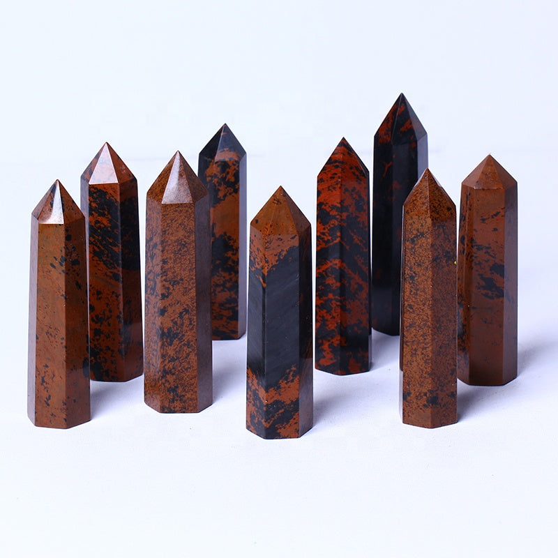 Wholesale Natural Crystal Wand Red Obsidian Tower Point Quartz Druzy Crystal For Home Decoration