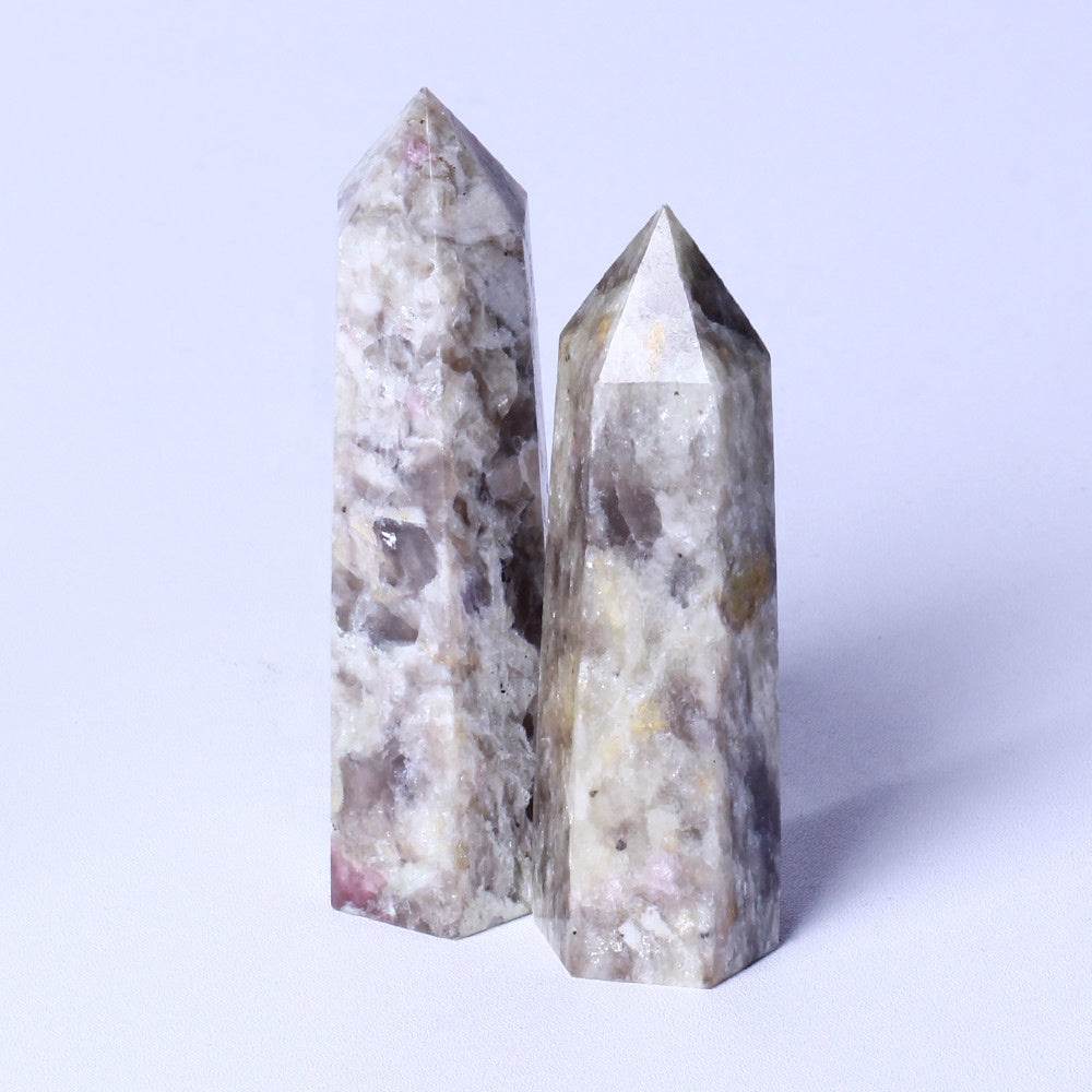 Wholesale Natural Crystal Healing Obelisk Raw Gemstone Wand Pink Tourmaline Tower Crystal Points For Collection
