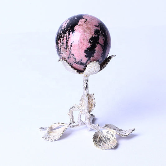 7High Quality Crystals Wholesale Bulk Natural Healing Gemstone Stones Rhodonite Spheres Polished Pink Crystal Balls For Fengshui