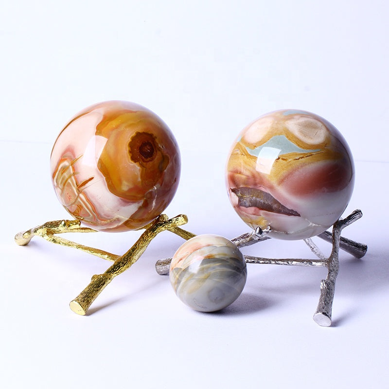 Wholesale High Quality Natural Healing Stones Jasper Ocean stone Sphere Crystal Quartz Ball For Home Decoration