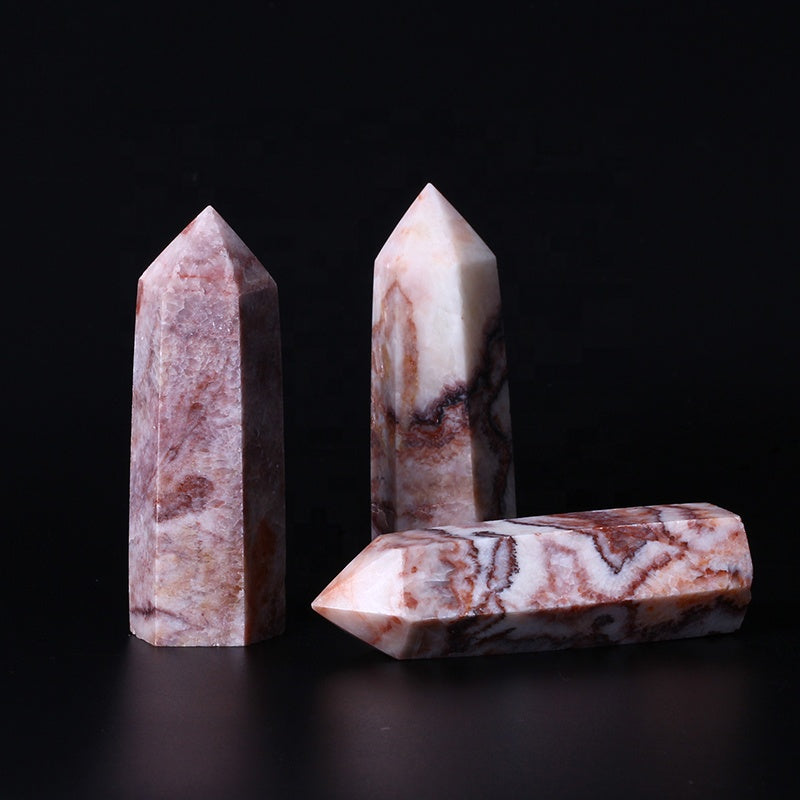 wholesale natural crystal wand Pork stone wand point quartz crystal Crafts tower for healing
