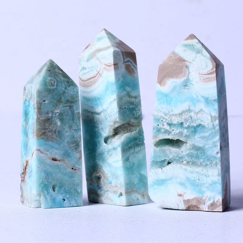 7.Wholesale Natura Healing Crystal Wand Hemimorphite Tower High Quality Natural Home Decoration Crystal Image Folk Home Decoration