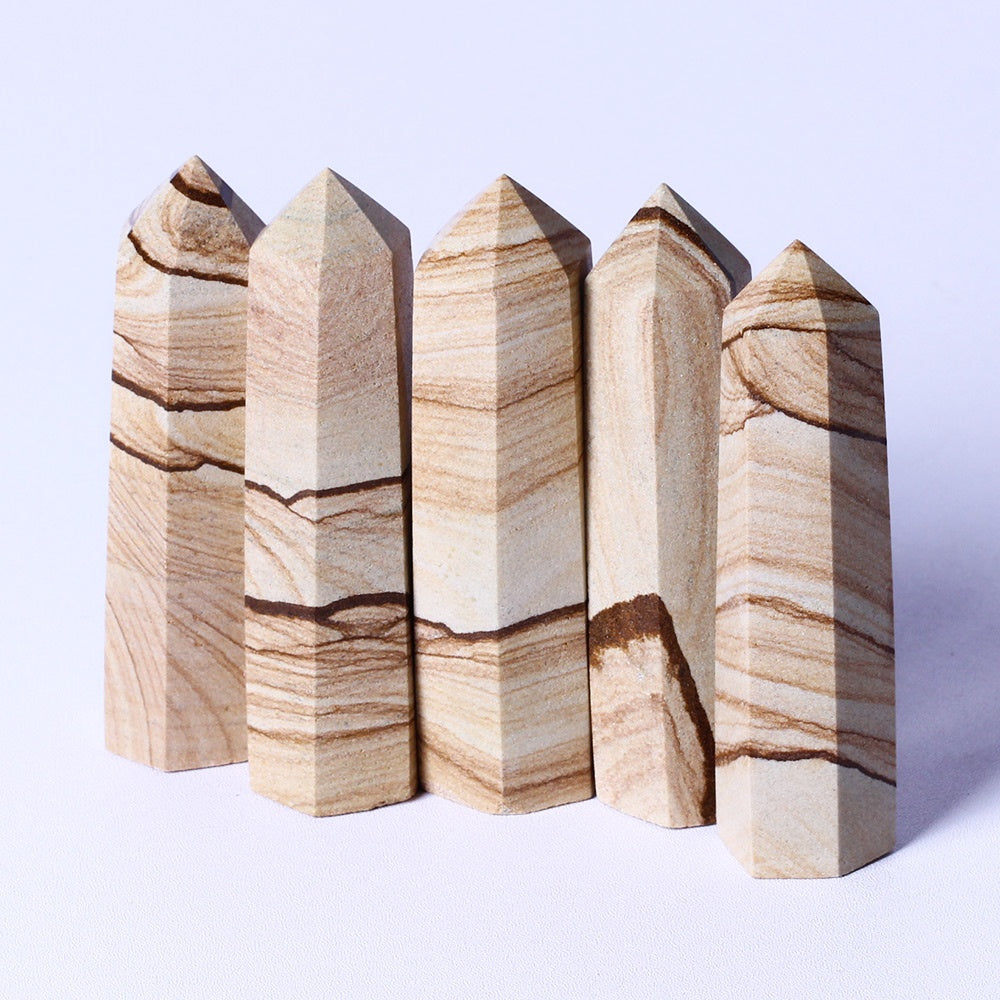 Popular Natural Gemstone Wand Healing Stone Striated Crystal Tower Serpeggiante Crystal Point For Home Decoration