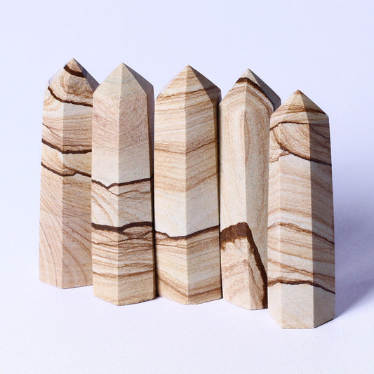 Popular Natural Gemstone Wand Healing Stone Striated Crystal Tower Serpeggiante Crystal Point For Home Decoration