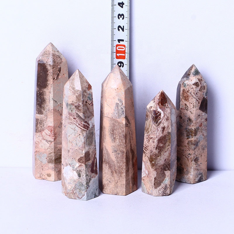 High Quality Natural Crystal Wand Point Picture Jasper Point Pudding Tower Crystal Mineral Specimens For Decoration