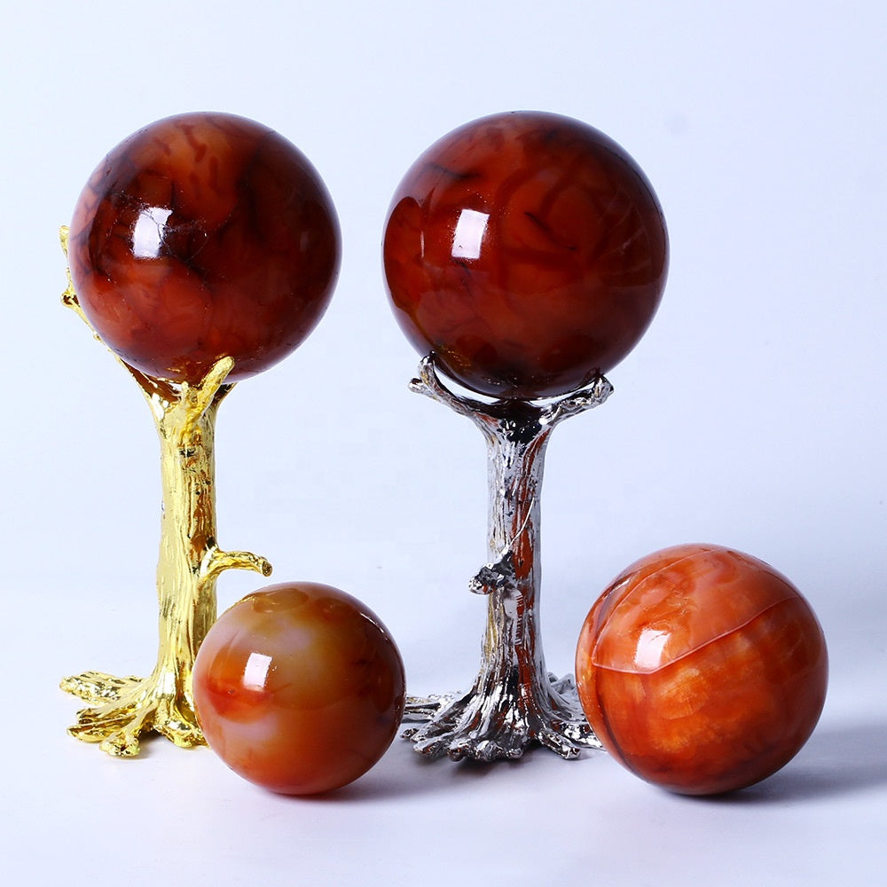 Crystal Ball Red Agate Sphere Carnelian Sphere for Home Decoration Wholesale High Quality Polished Healing Quartz Natural CN;JIA