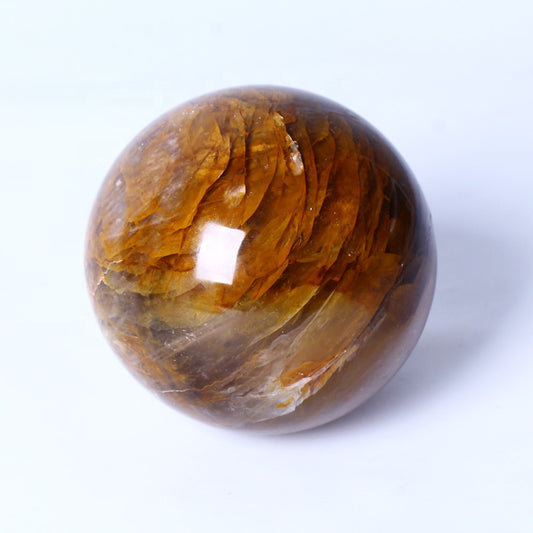 New Arrival Polished Gemstone Sphere Healing Crystal Ball Healer Quartz Spheres for Gift Golden Fire Quartz Home Decoration
