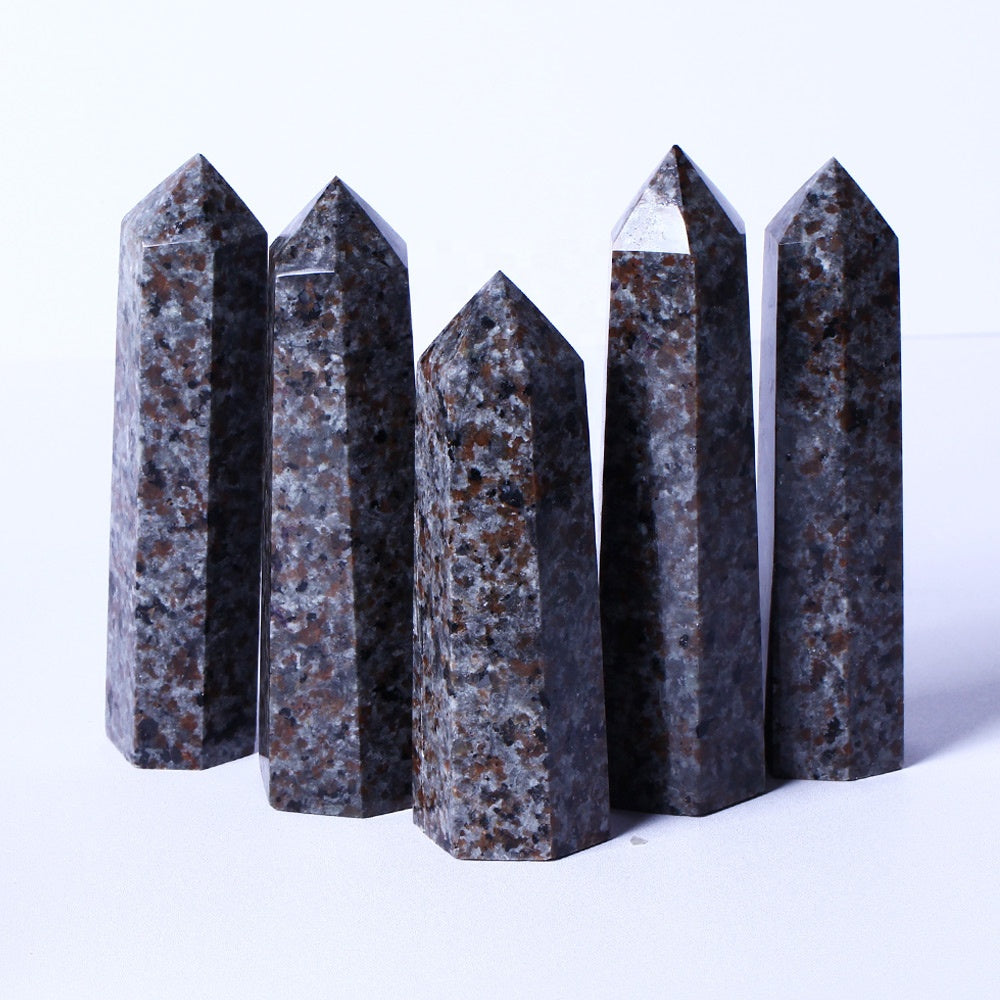 Natural Healing Crystal Obelisk Flame Stone Raw Gemstone Wand Yooperlite Tower Crystal Points For Decoration