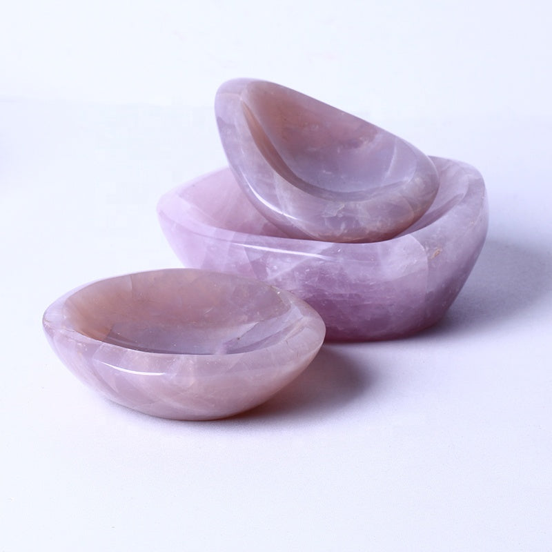 High Quality Polished Healing Quartz Bowl Various Size Purpel Rose Quartz Bowl Crystal Craft Bowl For Decoration
