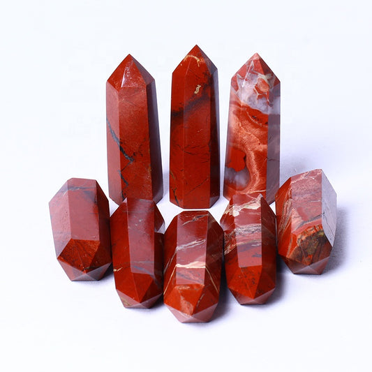 Natural Gemstone Wands High Quality Red Jasper Tower Crystal Point Healing Quartz Tower For Decoration