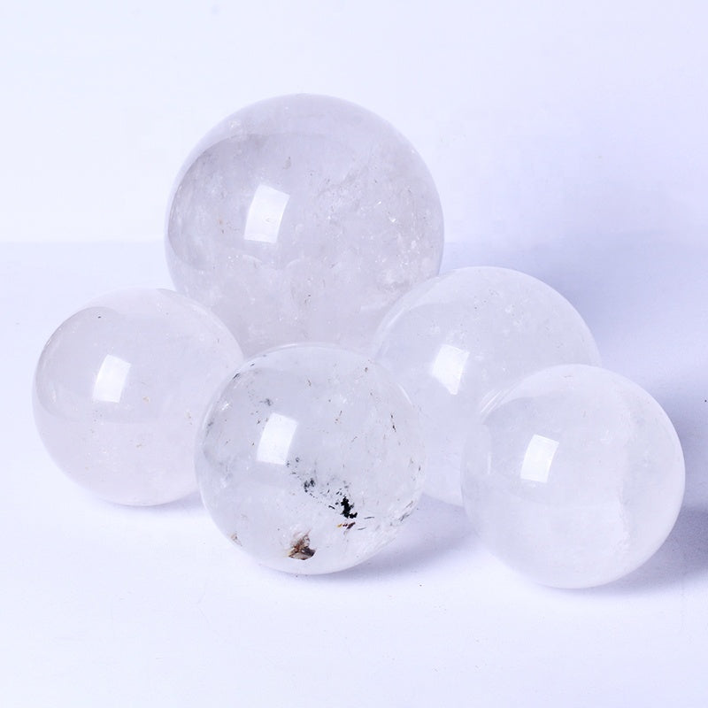 Natural High Quality Healing Gemstone Balls Natural Stone Clear Quartz Spheres Crystal For Feng Shui Home Decoration