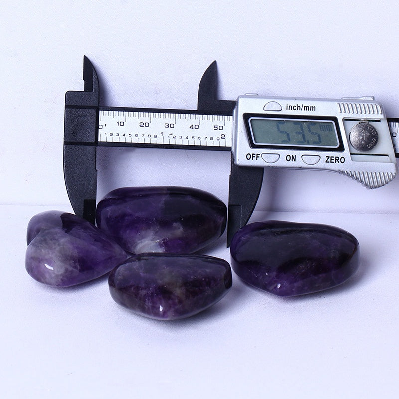 Wholesale Natural Carved Heart Shaped Polished Dream Amethyst Heart Quartz Crystal Heart For Gift