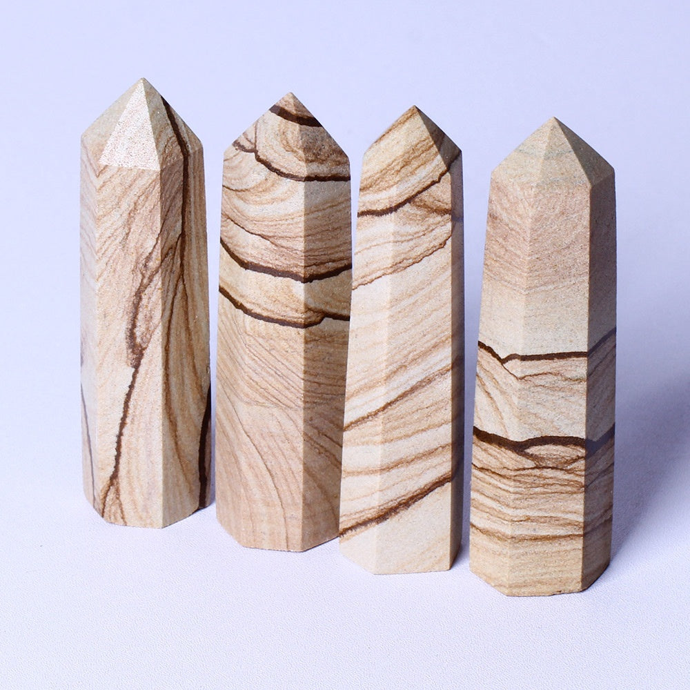 Popular Natural Gemstone Wand Healing Stone Striated Crystal Tower Serpeggiante Crystal Point For Home Decoration