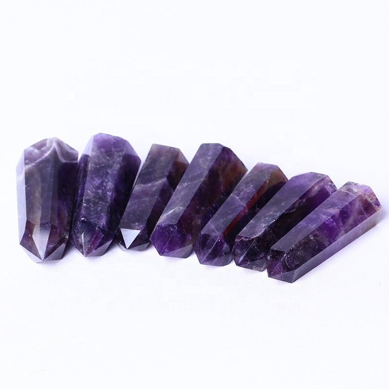 Wholesale Natural Healing Crystal Obelisk Wand Reiki Gemstone Point Amethyst Tower For Decoration