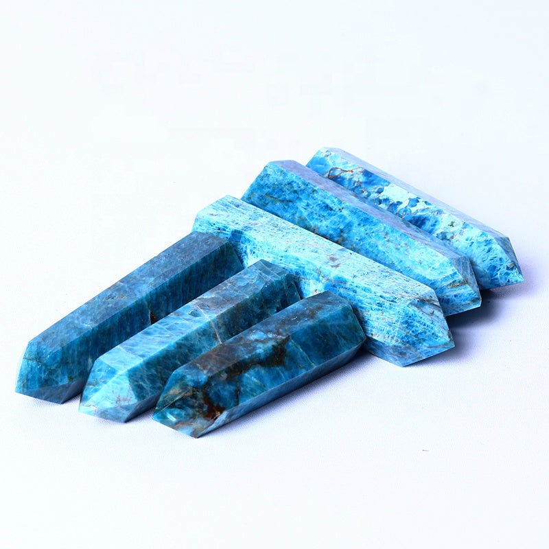 Wholesale Natural Crysta High Quality Quartz Stones Blue Apatite Wand Points For Home Decoration