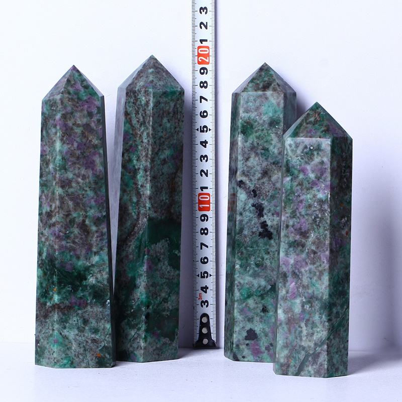 Wholesale Natural Crystal Tower Large Gemstone Wand Healing Big Chinese Ruby Zoisite Tower Quartz Crystal Tower For Decoration