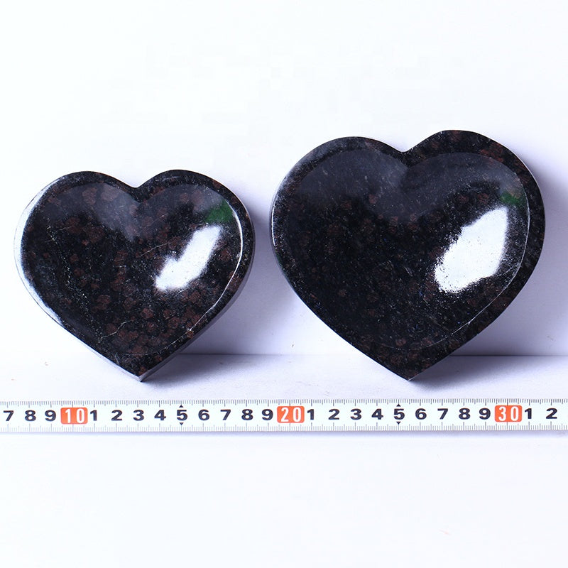 Wholesale Gemstone Hand Carved Healing Pulm Tourmaline Heart Bowl Natural Crystal Bowl For Decoration