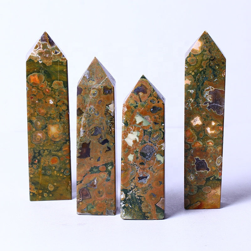 Wholesale Bulk Spiritual Quartz Obelisk Healing Stone Rainbow Forest Towers Point For Decoration