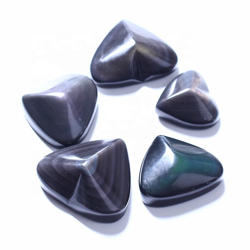 Wholesale High Quality Healing Gemstones Crystal Rainbow Obsidian Heart Natural Sheen Stone For Decoration