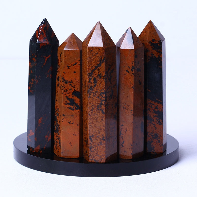 Wholesale Natural Crystal Wand Red Obsidian Tower Point Quartz Druzy Crystal For Home Decoration