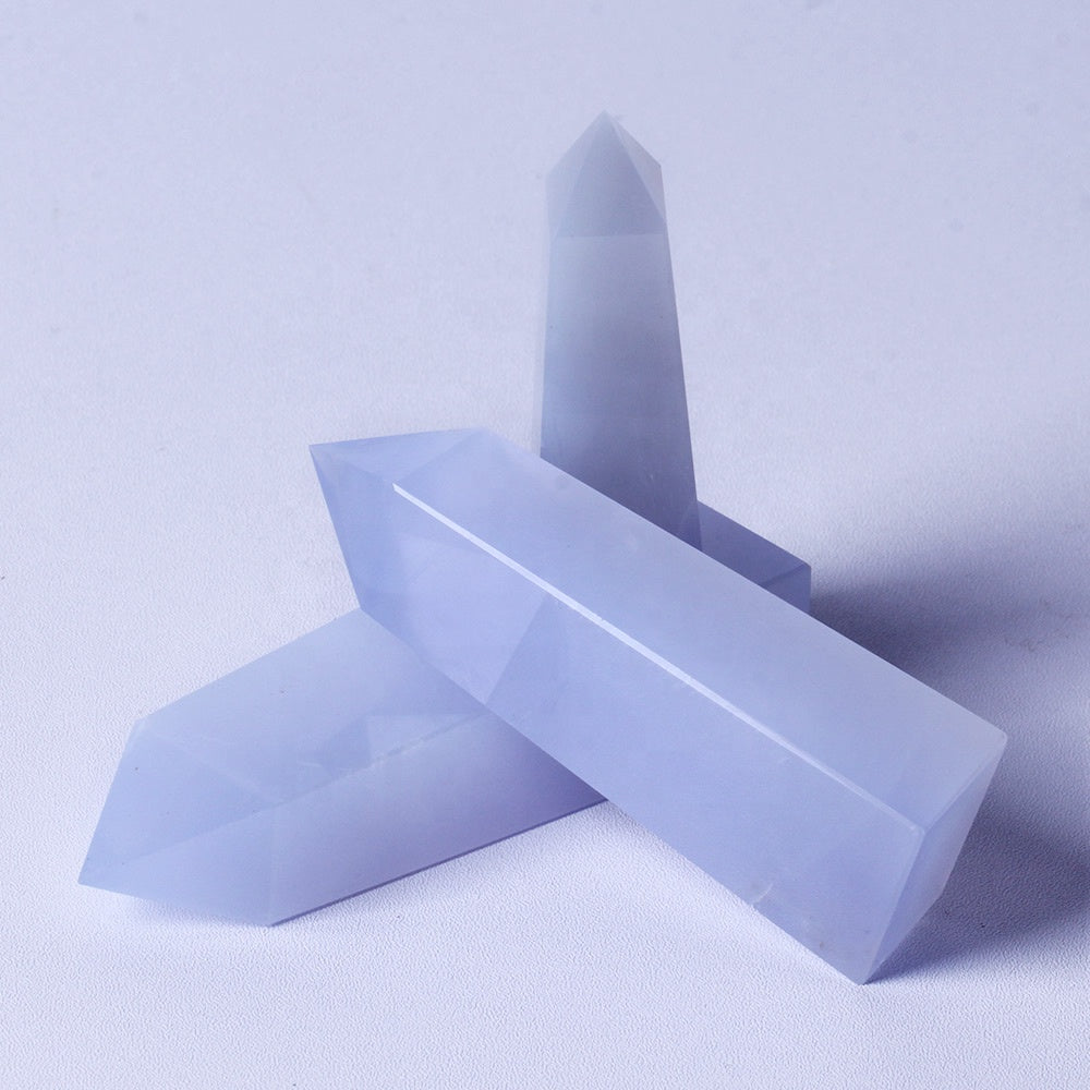 Natural High Quality Wholesale Bulk Natural Quartz Spiritual Healing Gemstone Blue Chalcedony Tower Crystal Magics Stones For H