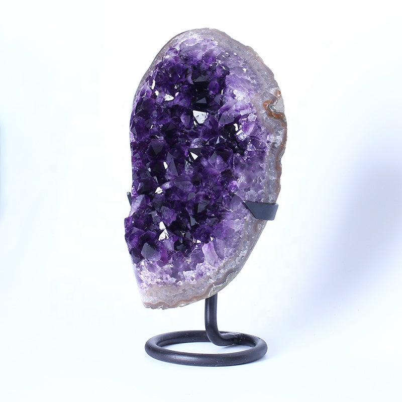 7Wholesale Healing Natural High Quality Brazilian Uruguay Dark Purple Amethyst Cluster Geode Quartz Cave For Home Decoration