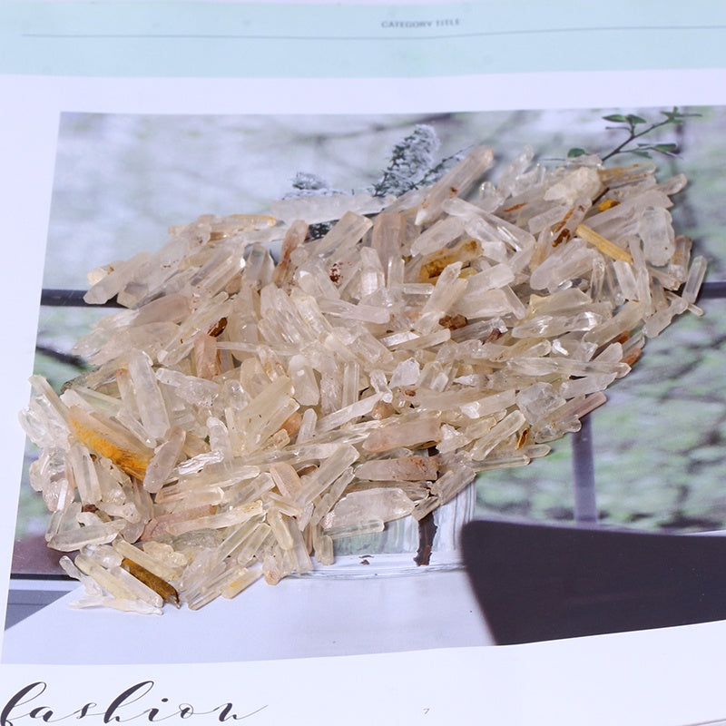 Wholesale Natural Polished Clear Quartz Crystal Strip Yellow Crystal Stone Slender Strips Rough For Decoration