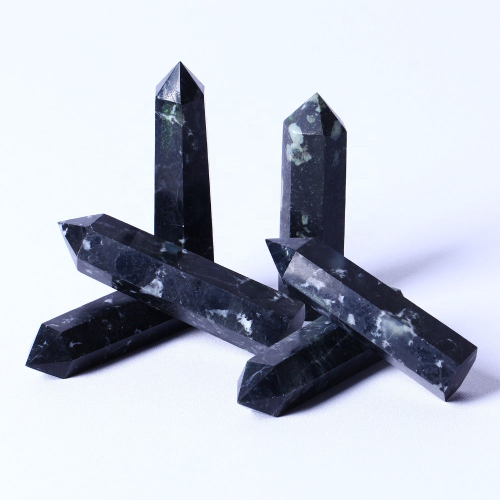 Wholesale bulk Spiritual Quartz Obelisk Healing Stone Tower natural dark palm obsidian Towers crystal Point Wand for decoration