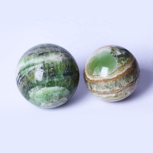 Wholesale Natural Gemstone Healing Crystal Stone Ball Green Caribbean Calcite Quartz Crystal Sphere Crystal Craft For Decoration