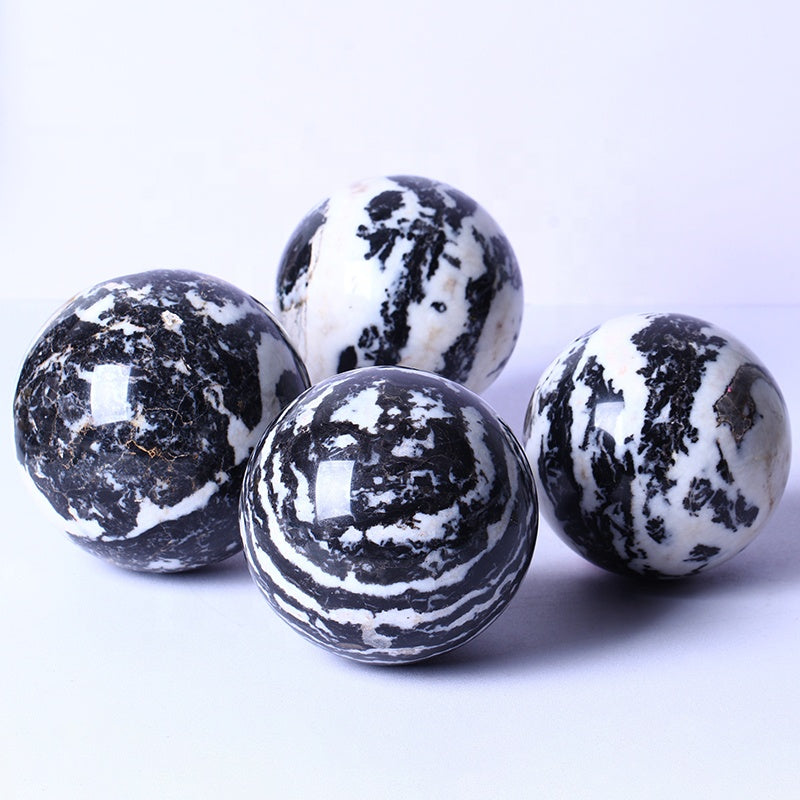 Wholesale High Quality Gemstone Healing Folk Natural Zebra Stone Sphere crystal craft or decoration