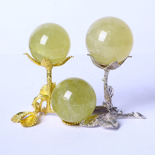 Natural High Quality Wholesale Bulk Natural Quartz Spiritual Healing Gemstone Balls Yellow Citrine Crystal Spheres
