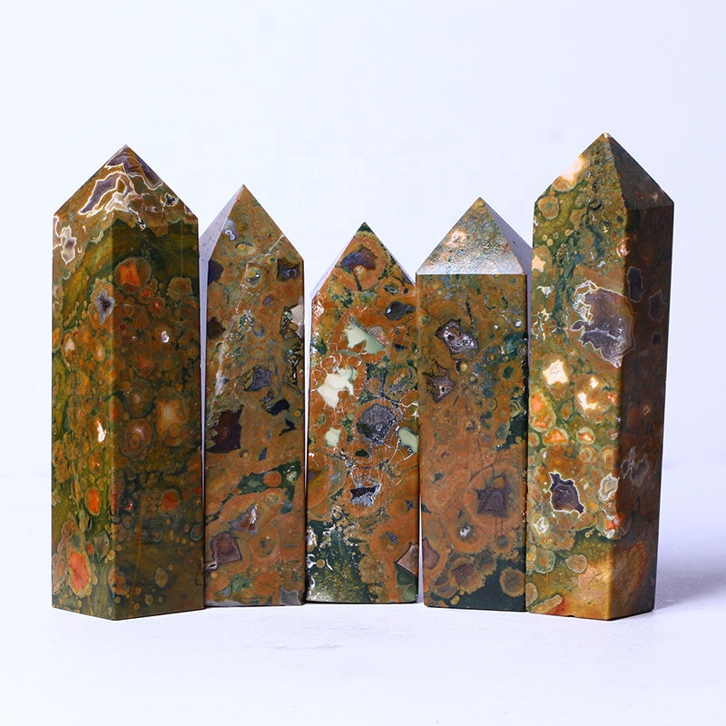Wholesale Bulk Spiritual Quartz Obelisk Healing Stone Rainbow Forest Towers Point For Decoration