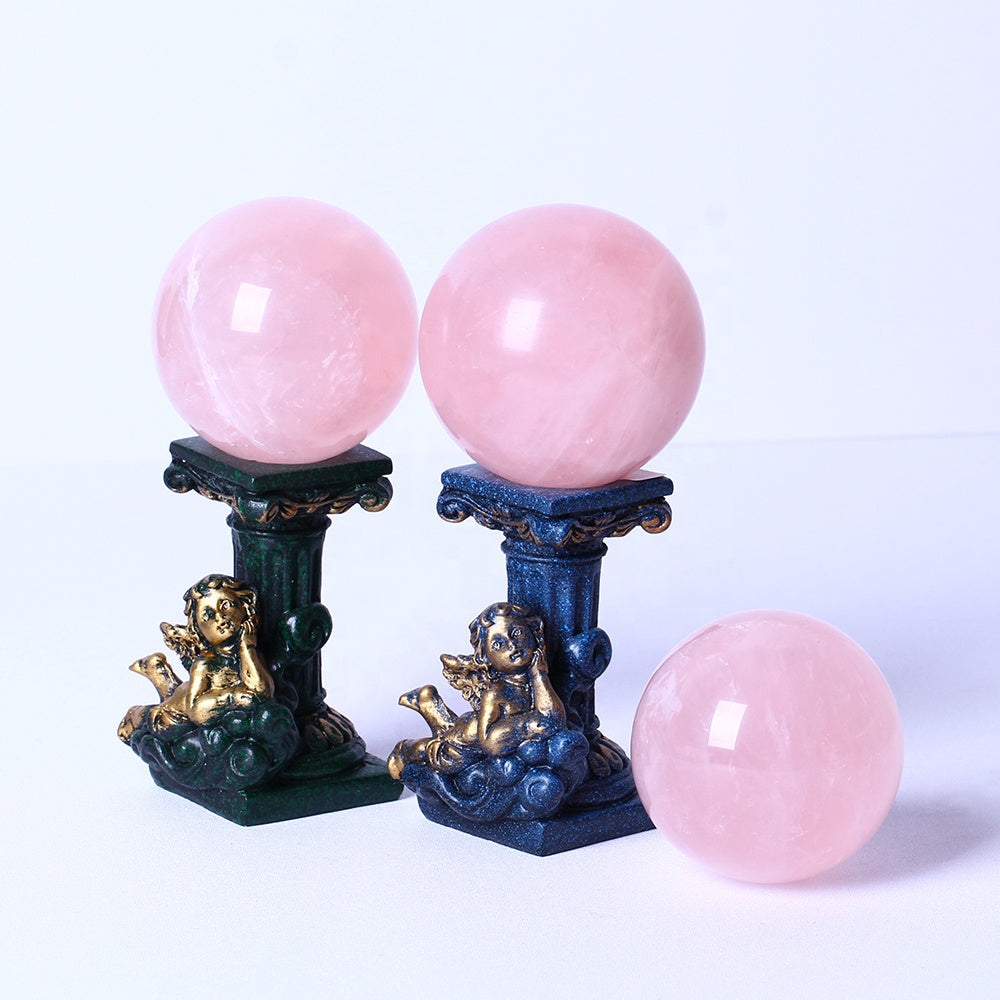 High Quality Crystals Wholesale Bulk Natural Healing Stones Rose Quartz Spheres Pink Crystal Balls For Fengshui