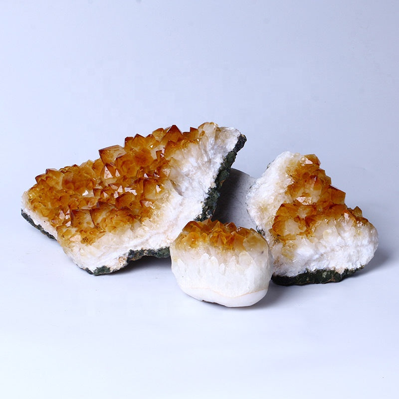 Wholesale Brazilian Healing Minerals Natural Druzy Quartz Citrine Cluster Chunk For Home Decoration