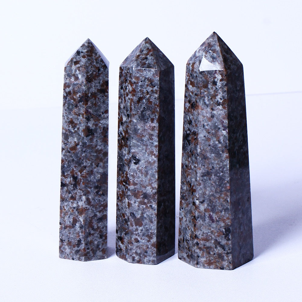 Natural Healing Crystal Obelisk Flame Stone Raw Gemstone Wand Yooperlite Tower Crystal Points For Decoration