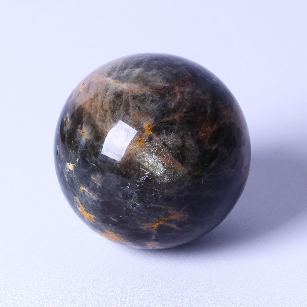 Wholesale Natural Gemstone Healing Stones Crystal Balls Black Moonstone Polished Spheres For Decoration