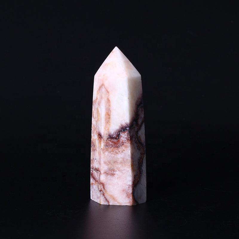 wholesale natural crystal wand Pork stone wand point quartz crystal Crafts tower for healing