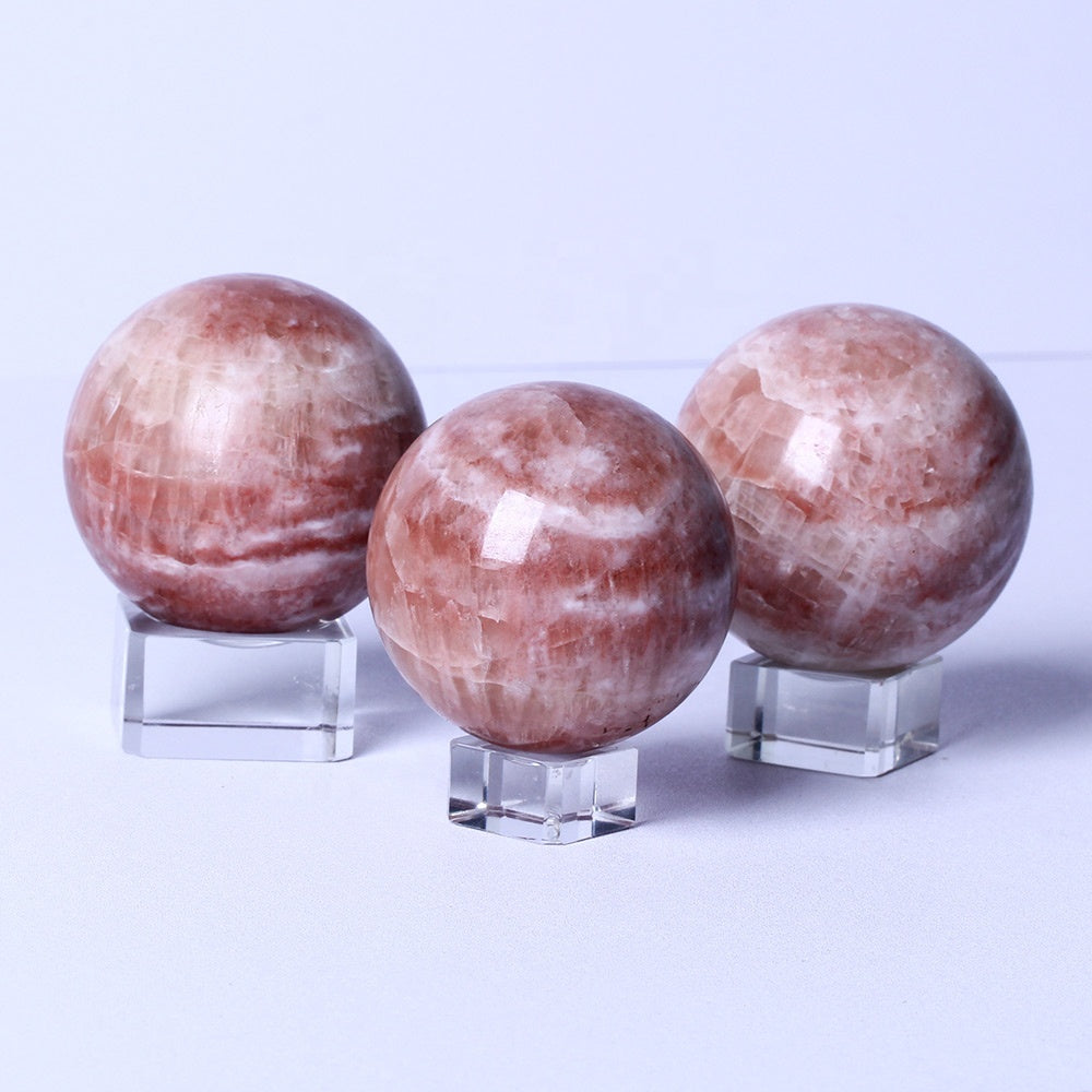 Wholesale Natural Gemstone Healing Crafts Crystal Stone Ball Pink Caribbean Calcite Quartz Crystal Sphere Crystal For Decorati