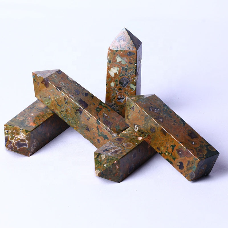 Wholesale Bulk Spiritual Quartz Obelisk Healing Stone Rainbow Forest Towers Point For Decoration