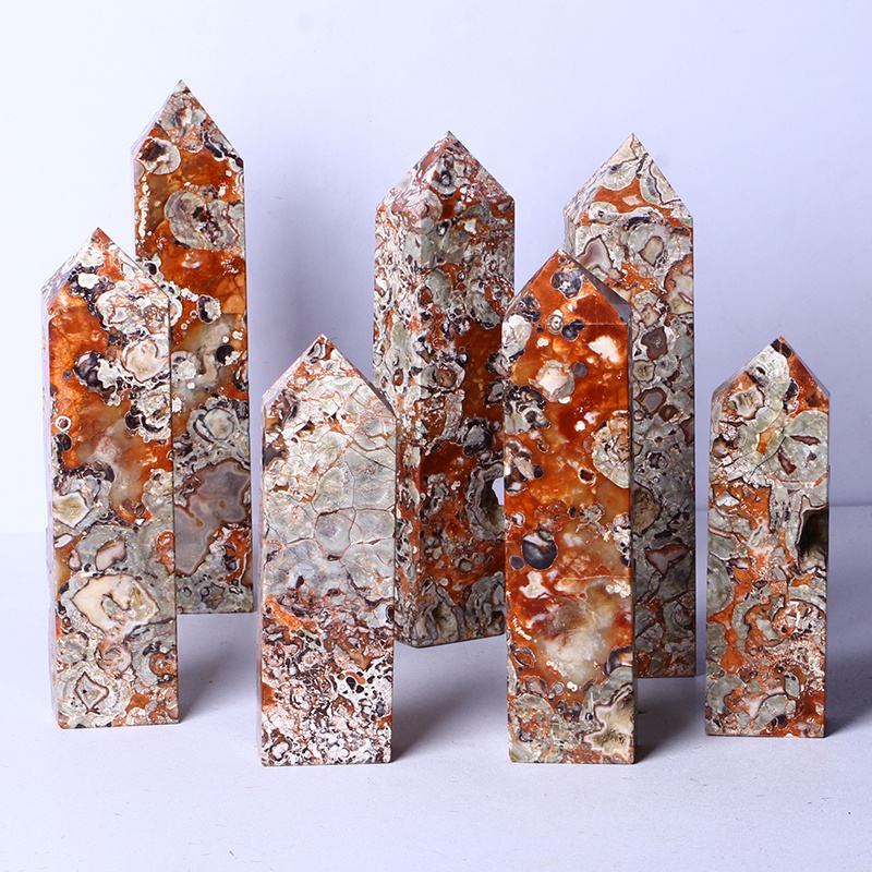 Healing Crystal Stone Wand Natural Carved Gemstone Crystal Large Wand Coin Agate Point Tower For Healing